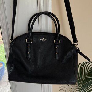 New w/o Tags Kate Spade New York Large Black Leather Satchel Purse